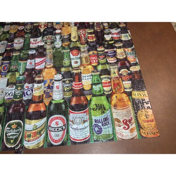 1000 Piece EDUCA Jigsaw Puzzle #12736 Beer Bottles Collage - Picture 3 of 8